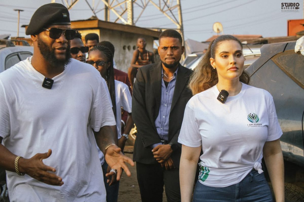 The foundation team walking through a street during an outreach